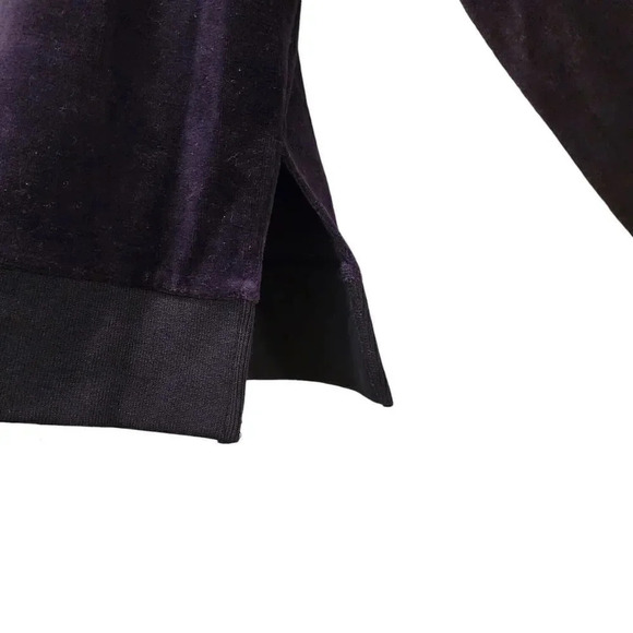 New 525 America Pullover Hoodie Navy Blue Oversized Velour Striped Sleeve Small - Picture 10 of 10